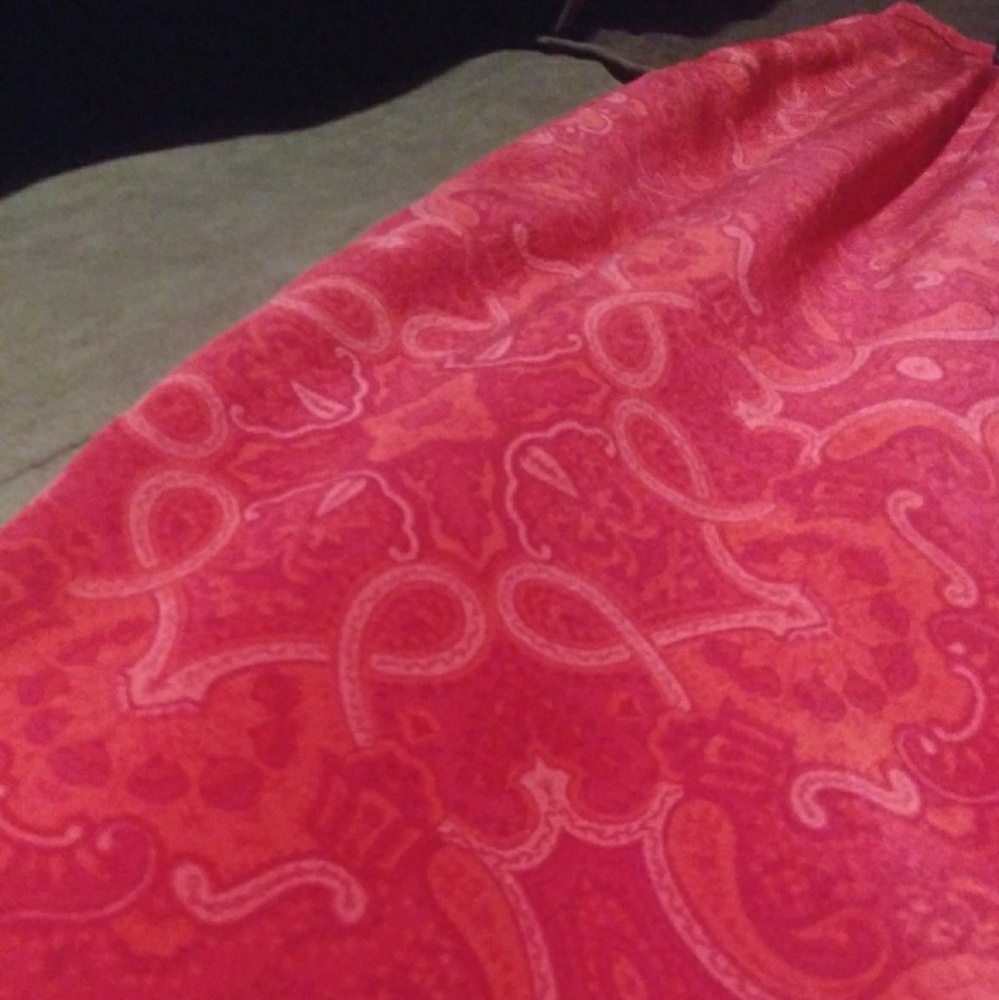 Beautiful Burnt Orange and Red/pinkish Silk Skirt